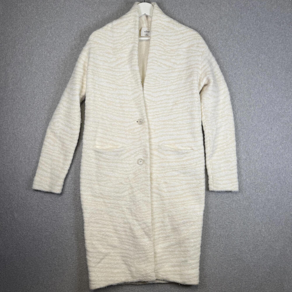 Wiflred X Aritzia Women's Size XXS 2XS Wool Nylon Blend White Cardigan Sweater